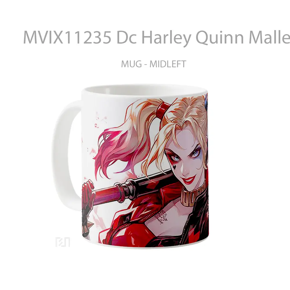 Mug Dc Harley Quinn Mallet Smile Gelas Keramik Koleksi Superhero - All-side / Desain