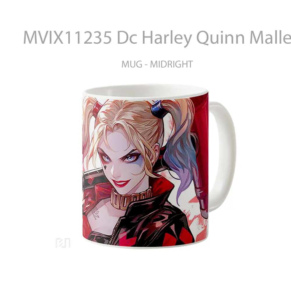 Mug Dc Harley Quinn Mallet Smile Gelas Keramik Koleksi Superhero - All-side / Desain