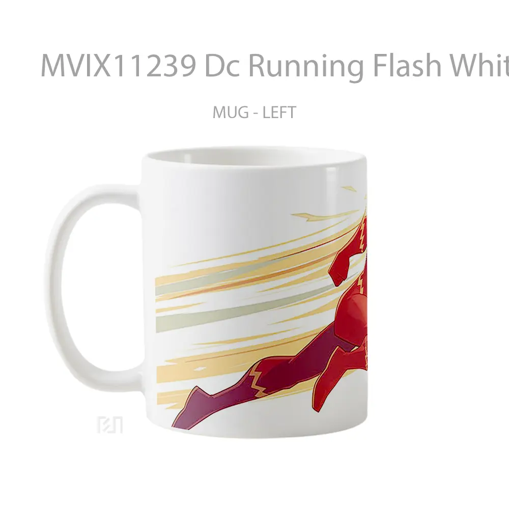 Mug Dc Running Flash White Merchandise Karakter Ikonik - All-side / Desain