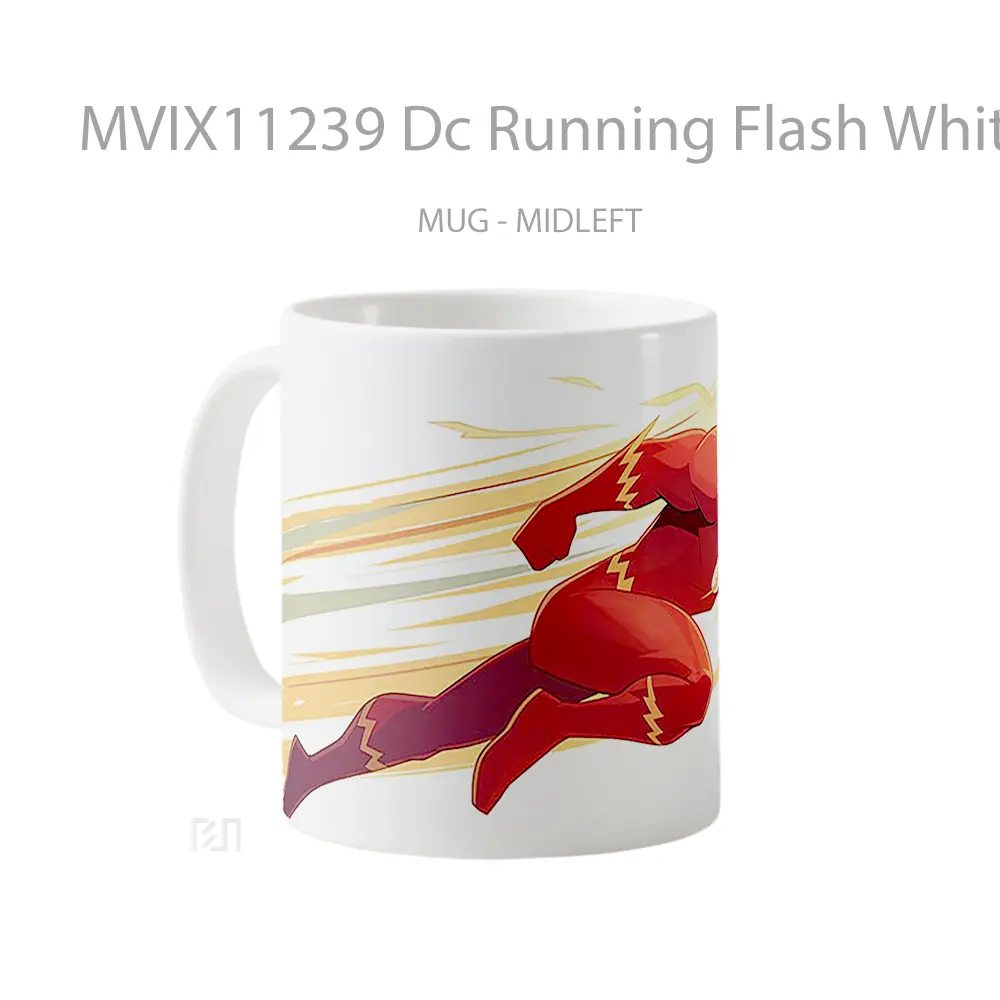 Mug Dc Running Flash White Merchandise Karakter Ikonik - All-side / Desain