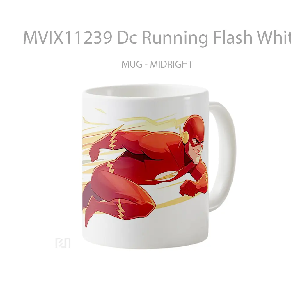 Mug Dc Running Flash White Merchandise Karakter Ikonik - All-side / Desain