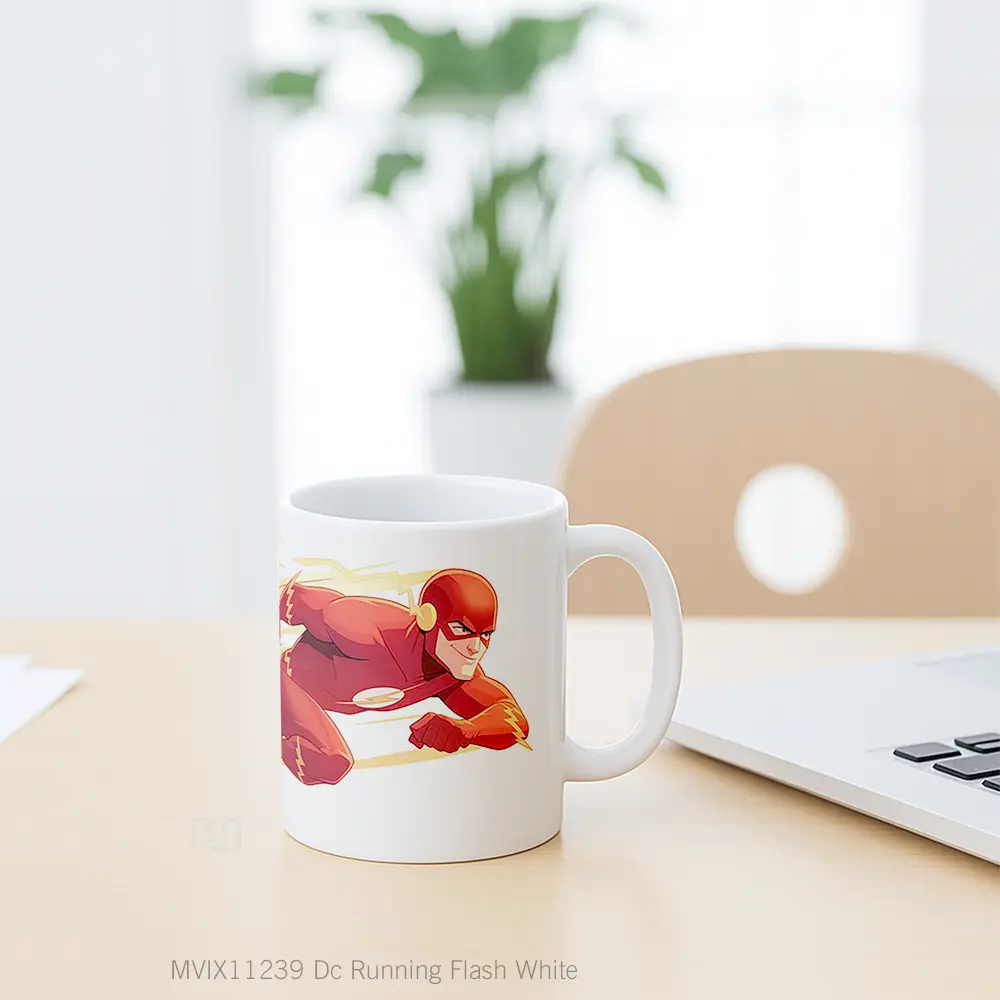 Mug Dc Running Flash White Merchandise Karakter Ikonik - All-side / Desain