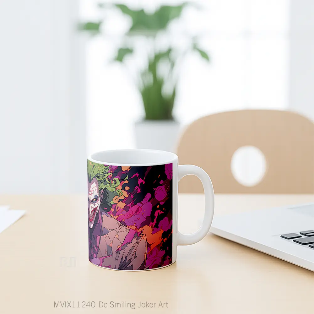 Mug Dc Smiling Joker Art Gelas Keramik Koleksi Superhero - All-side / Desain