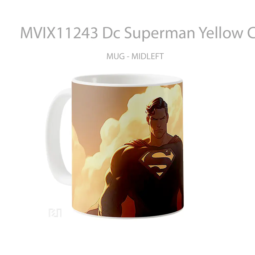 Mug Dc Superman Yellow Clouds Koleksi Mug Film dan Komik - All-side / Desain