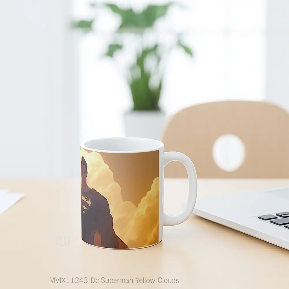Mug Dc Superman Yellow Clouds Koleksi Mug Film dan Komik - All-side / Desain