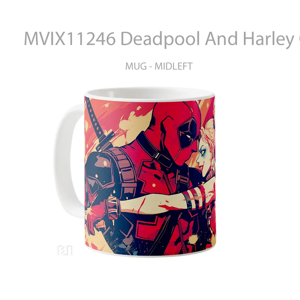 Mug Deadpool And Harley Quinn Koleksi Mug Limited Edition - All-side / Desain