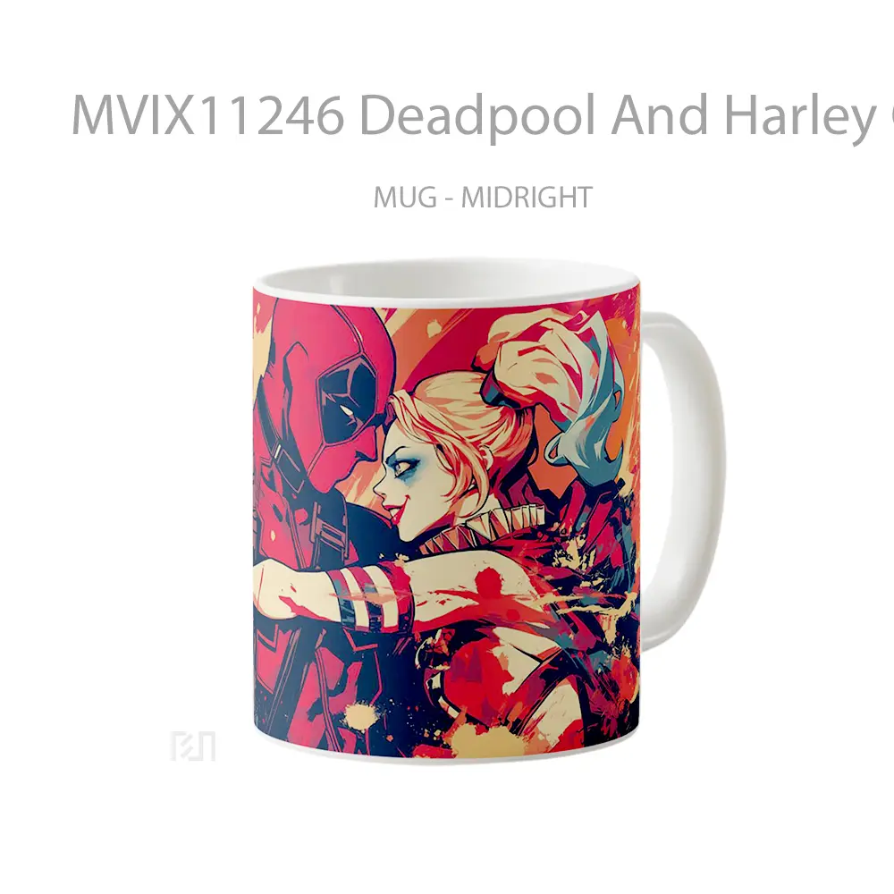 Mug Deadpool And Harley Quinn Koleksi Mug Limited Edition - All-side / Desain