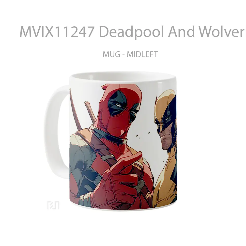 Mug Deadpool And Wolverine Battle Gelas Keramik Desain Unik - All-side / Desain