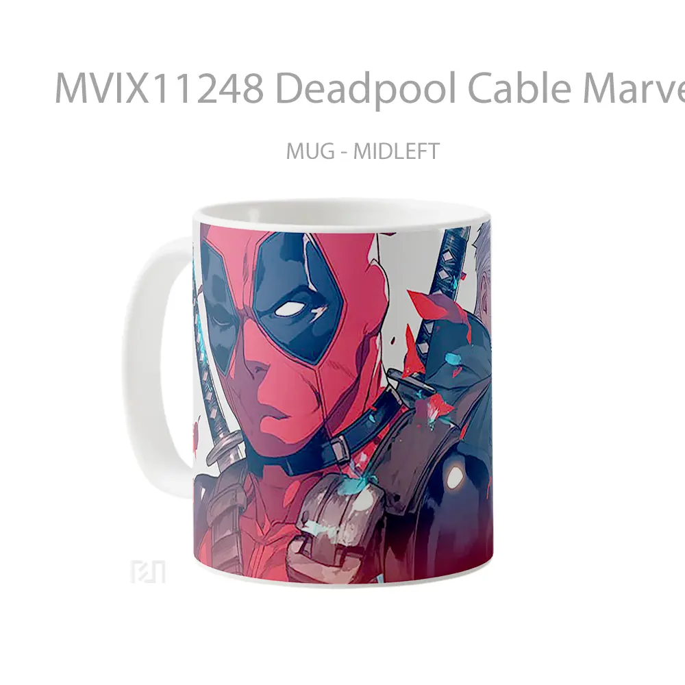 Mug Deadpool Cable Marvel Comics Antiheroes Hadiah Unik Anime Lovers - All-side / Desain