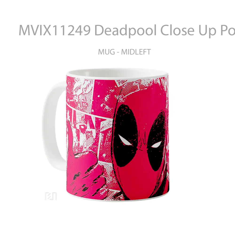 Mug Deadpool Close Up Pop Art Style Mug Aesthetic Koleksi Spesial - All-side / Desain