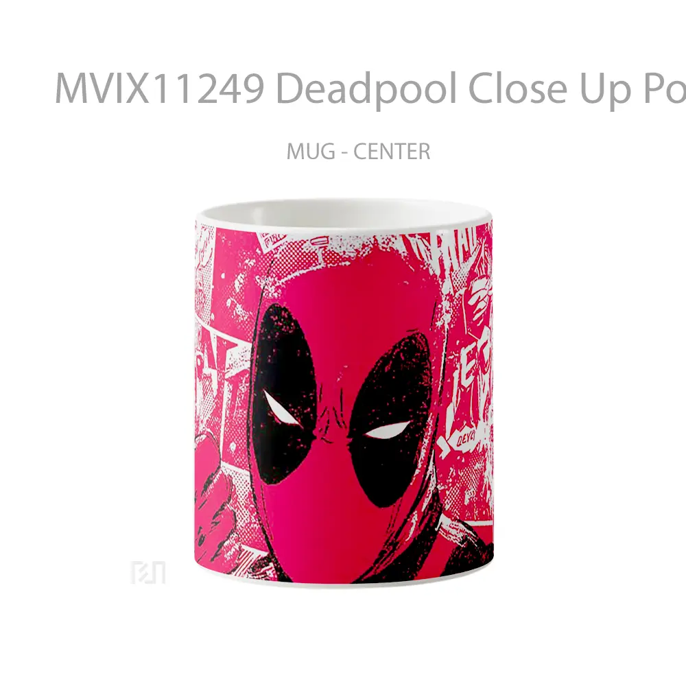 Mug Deadpool Close Up Pop Art Style Mug Aesthetic Koleksi Spesial
