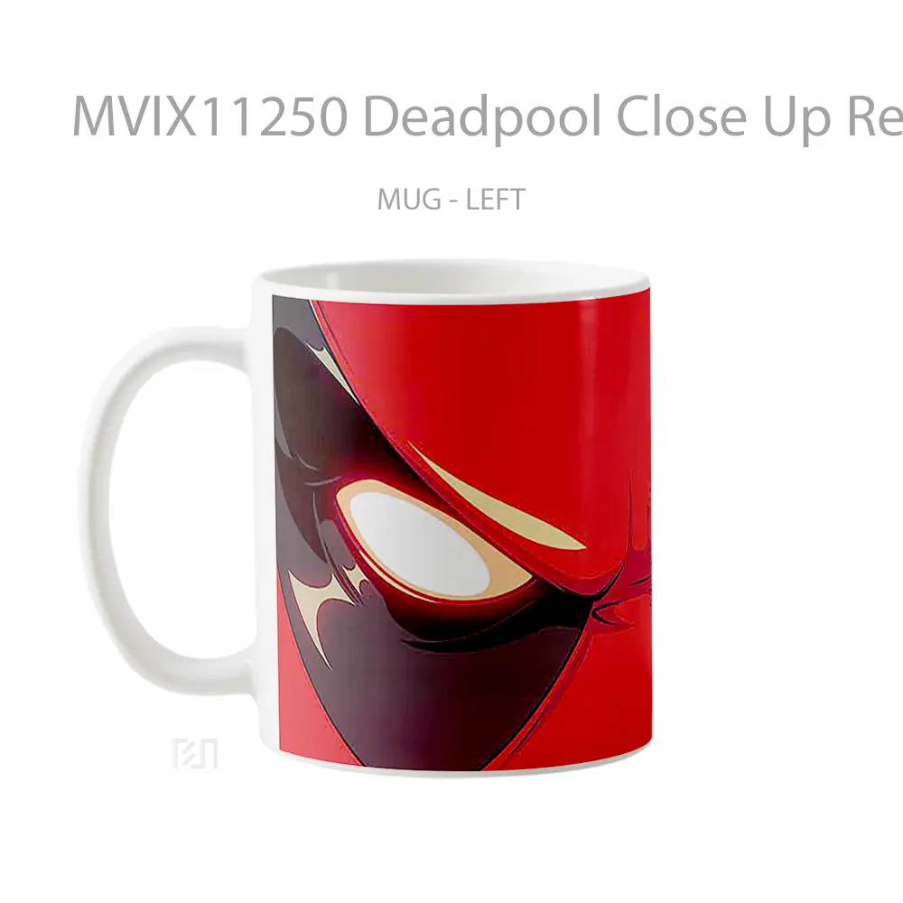 Mug Deadpool Close Up Red Mask Hadiah Lucu dan Menarik - All-side / Desain