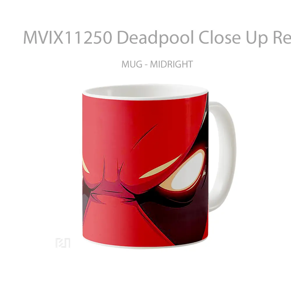 Mug Deadpool Close Up Red Mask Hadiah Lucu dan Menarik - All-side / Desain