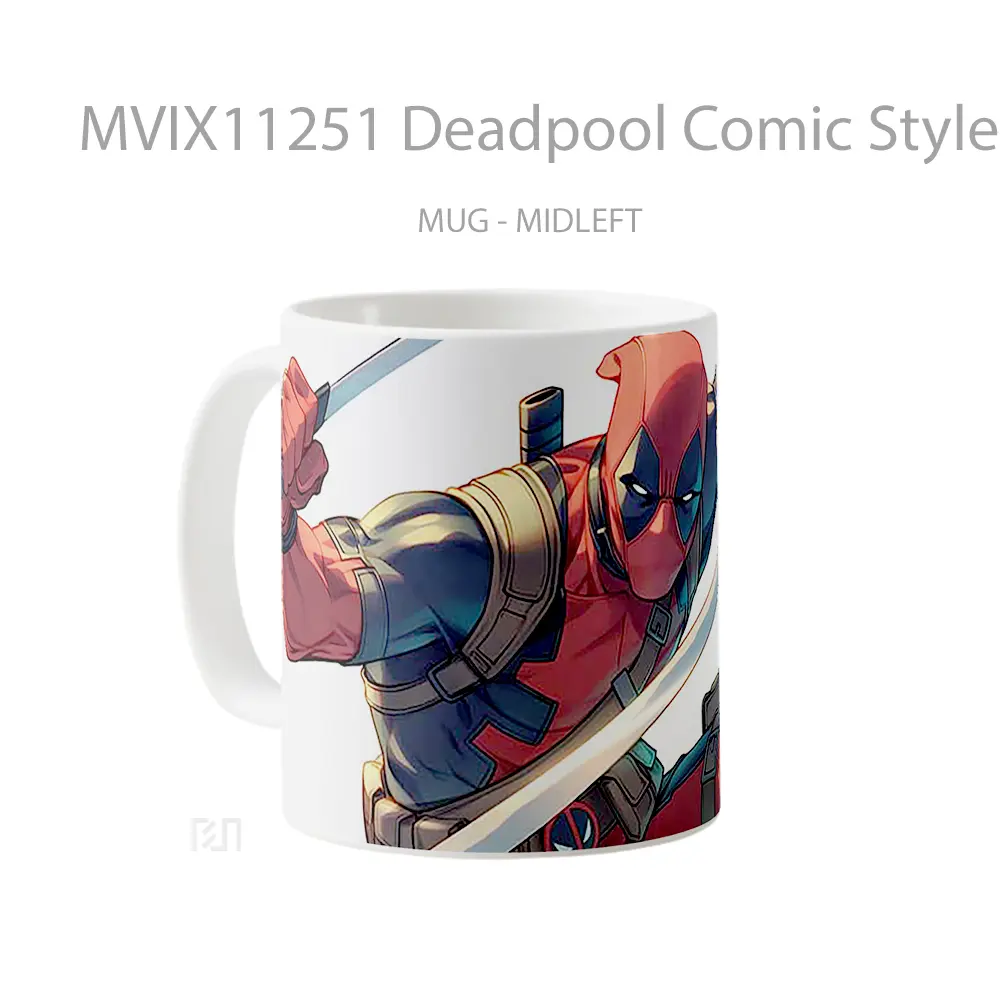 Mug Deadpool Comic Style Gelas Keramik Desain Unik - All-side / Desain