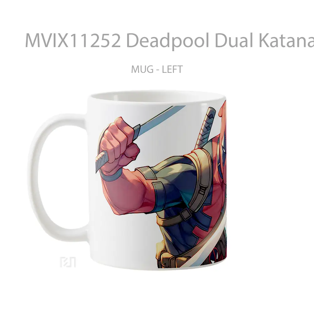 Mug Deadpool Dual Katanas Action Gelas Keramik Desain Unik - All-side / Desain