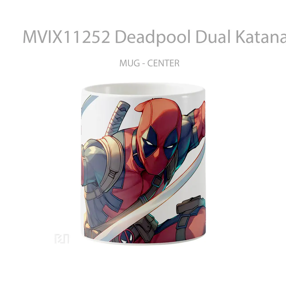 Mug Deadpool Dual Katanas Action Gelas Keramik Desain Unik