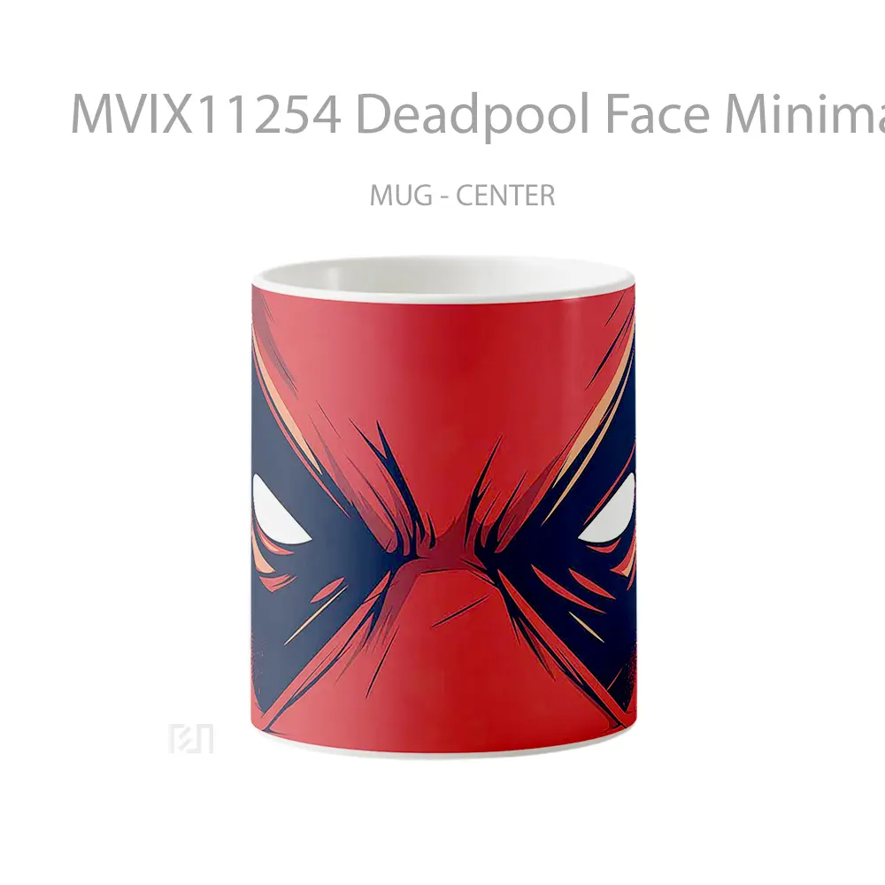 Mug Deadpool Face Minimalist Marvel Gelas Keramik Koleksi Superhero