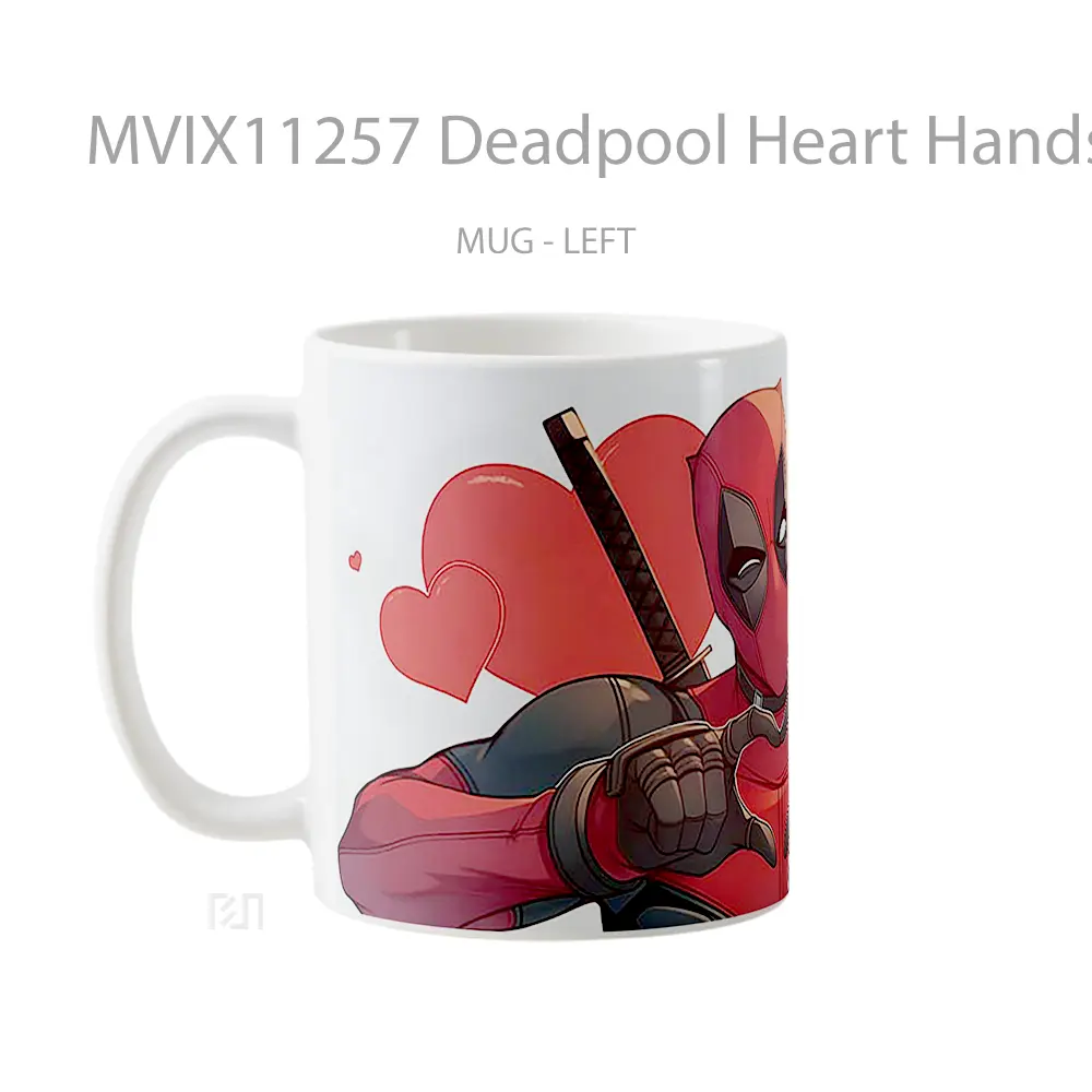 Mug Deadpool Heart Hands Funny Hadiah Lucu dan Menarik - All-side / Desain