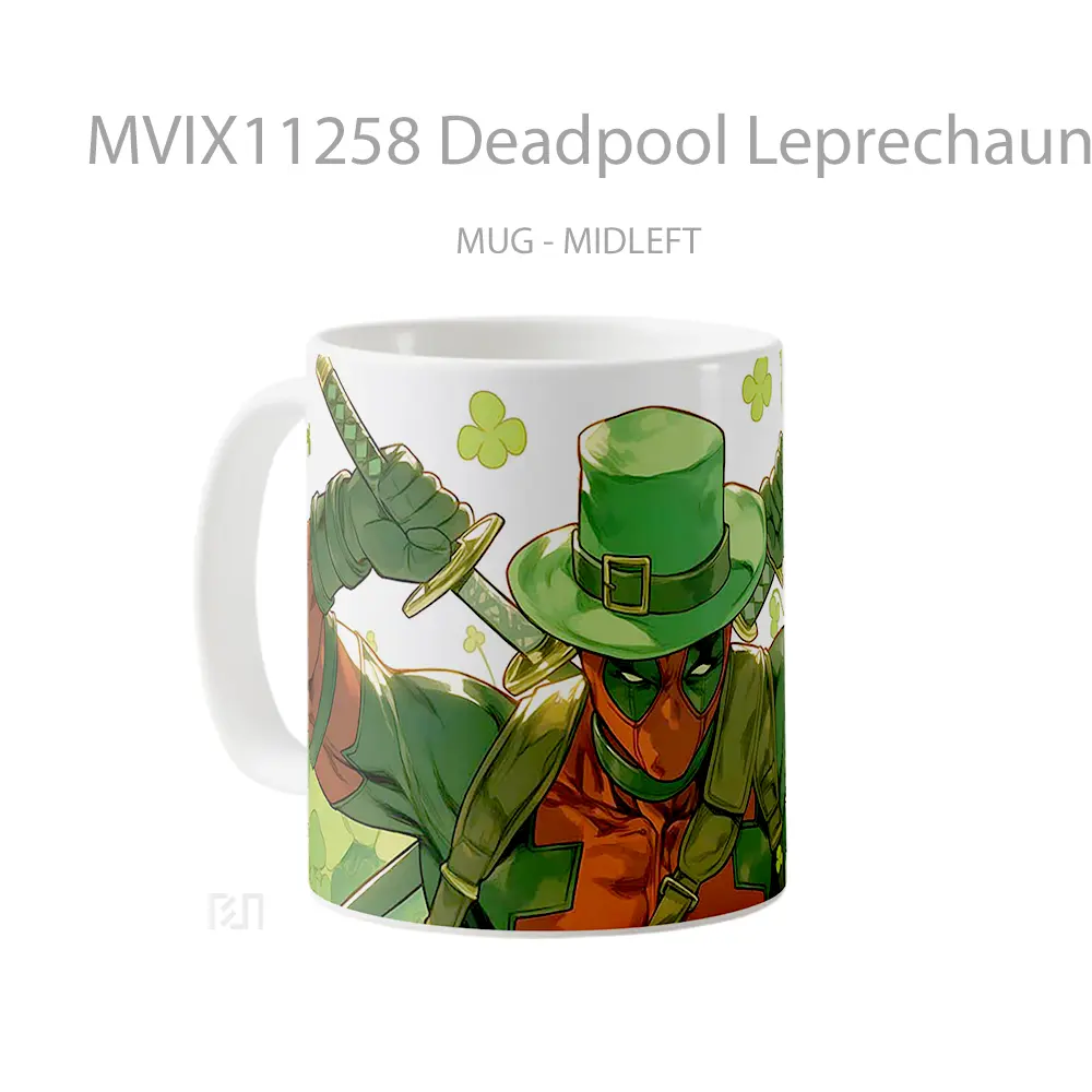 Mug Deadpool Leprechaun Green Clovers St Patricks Day Koleksi Mug Limited Edition - All-side / Desain