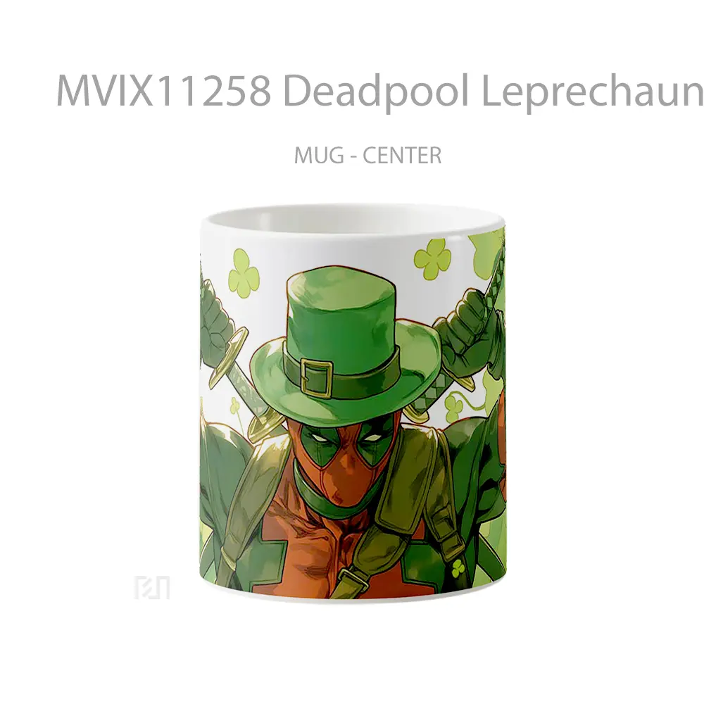 Mug Deadpool Leprechaun Green Clovers St Patricks Day Koleksi Mug Limited Edition