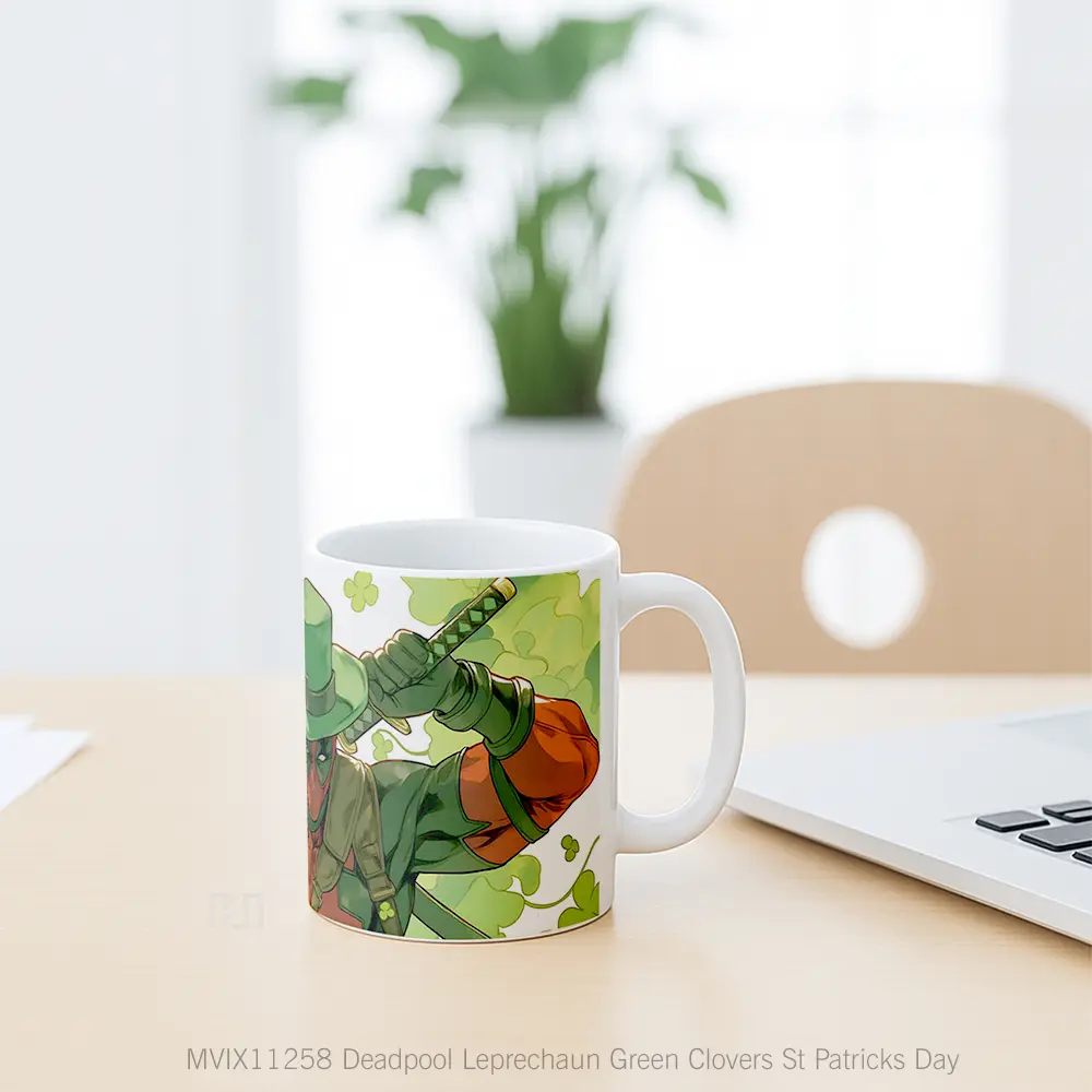 Mug Deadpool Leprechaun Green Clovers St Patricks Day Koleksi Mug Limited Edition - All-side / Desain