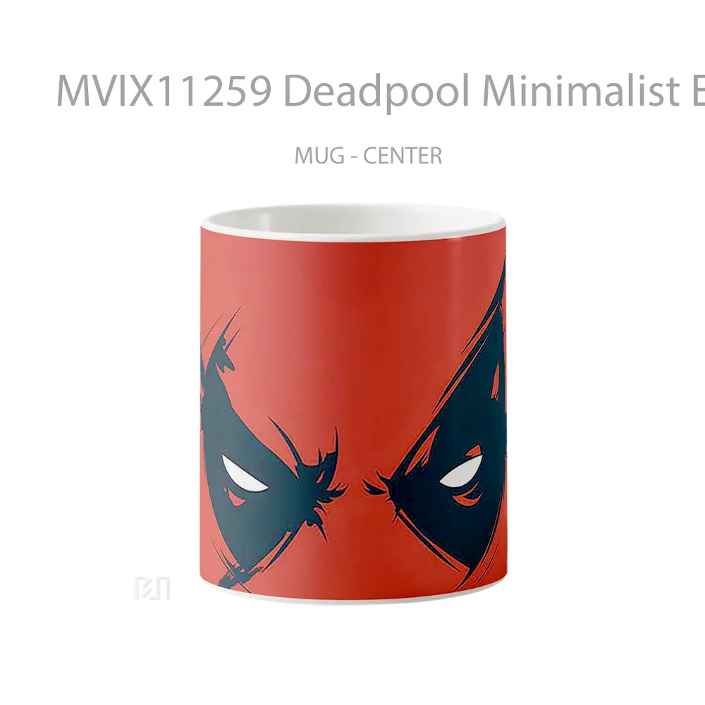 Mug Deadpool Minimalist Eyes Gelas Keramik Desain Unik