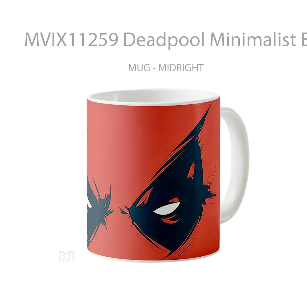 Mug Deadpool Minimalist Eyes Gelas Keramik Desain Unik - All-side / Desain