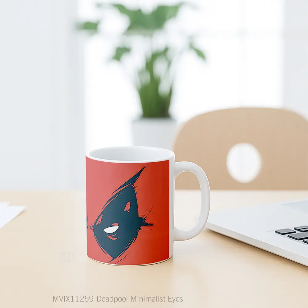 Mug Deadpool Minimalist Eyes Gelas Keramik Desain Unik - All-side / Desain