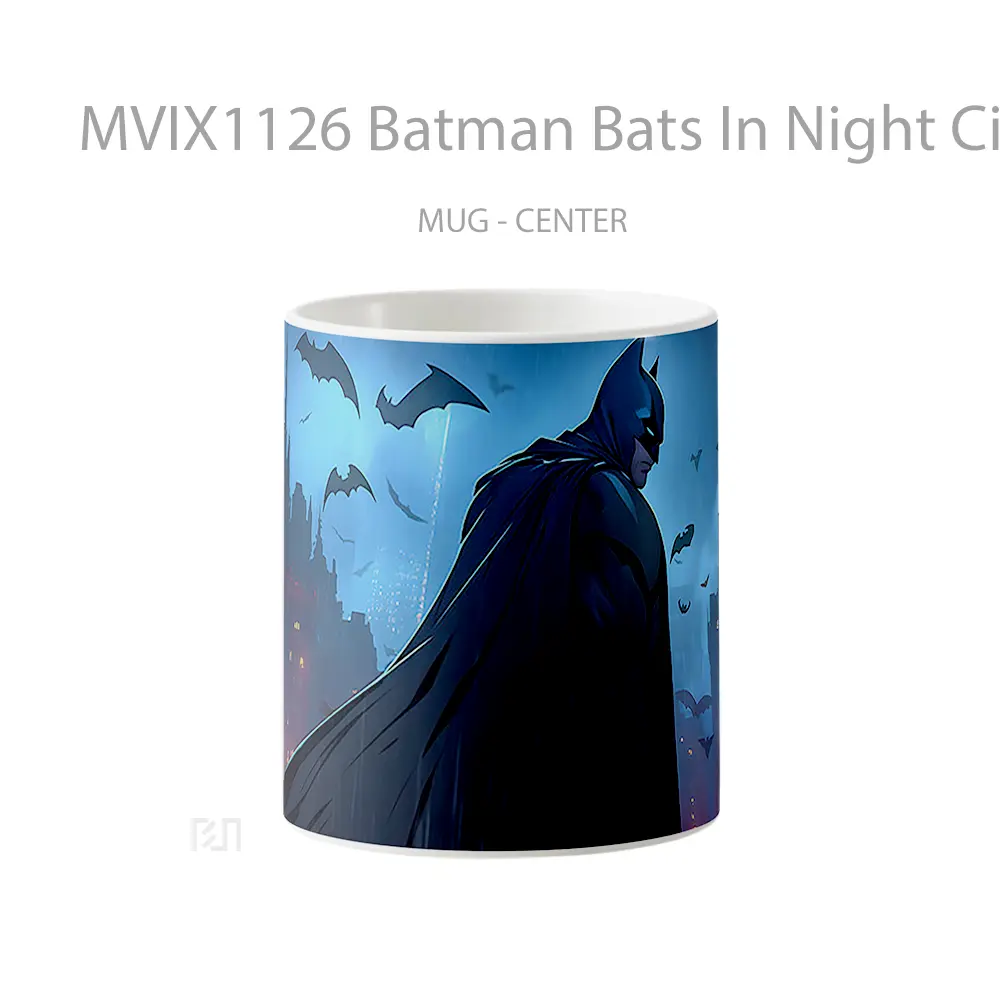 Mug Batman Bats In Night City Merchandise Karakter Ikonik