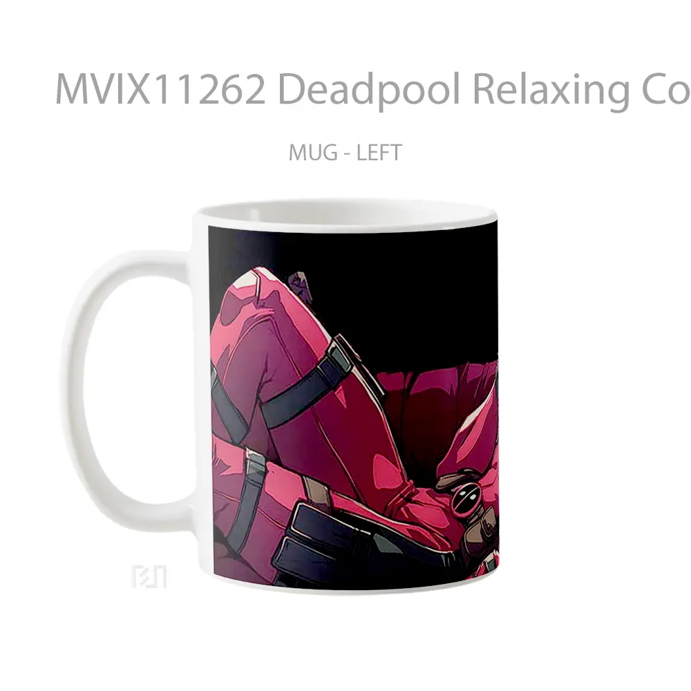 Mug Deadpool Relaxing Cool Gelas Keramik Desain Unik - All-side / Desain