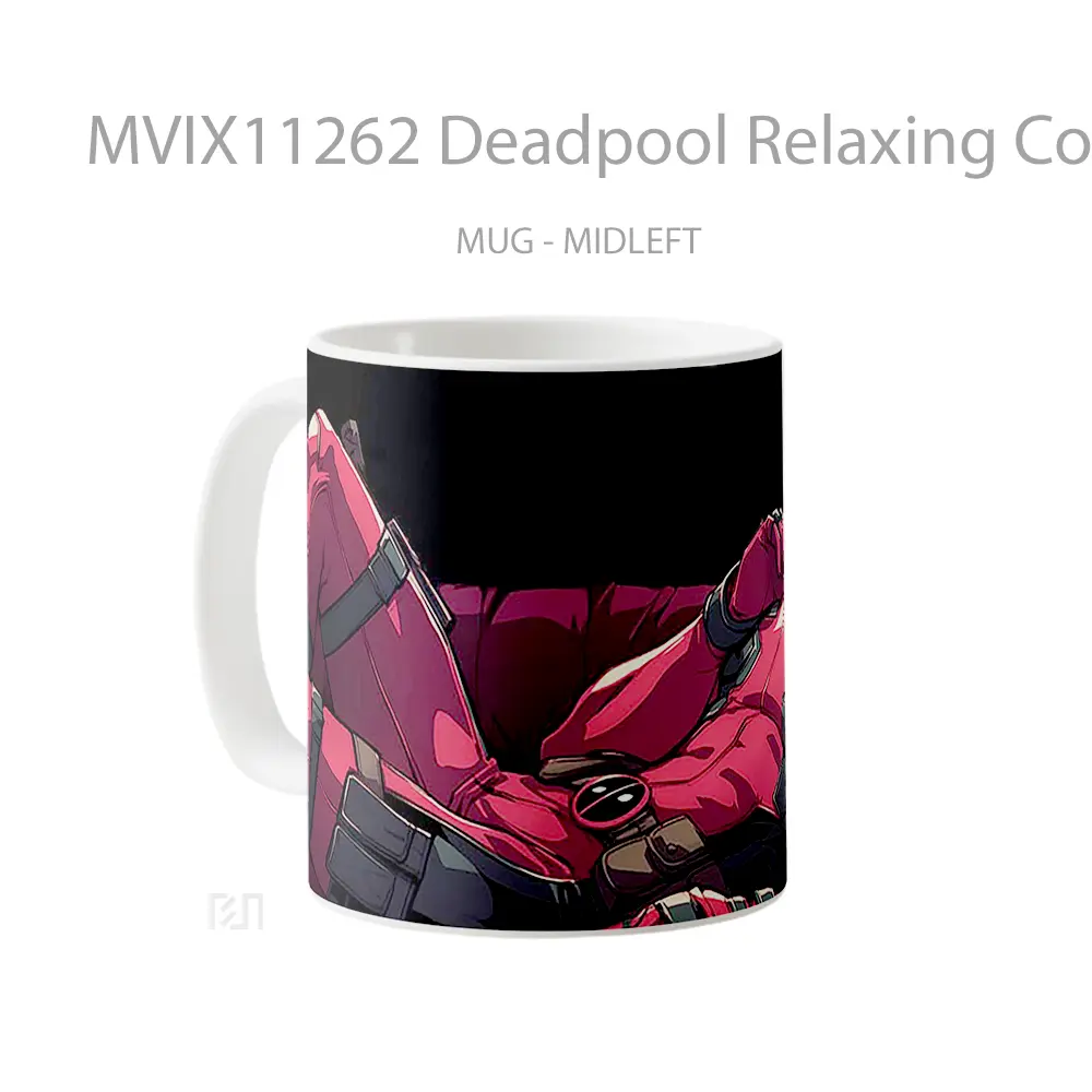 Mug Deadpool Relaxing Cool Gelas Keramik Desain Unik - All-side / Desain