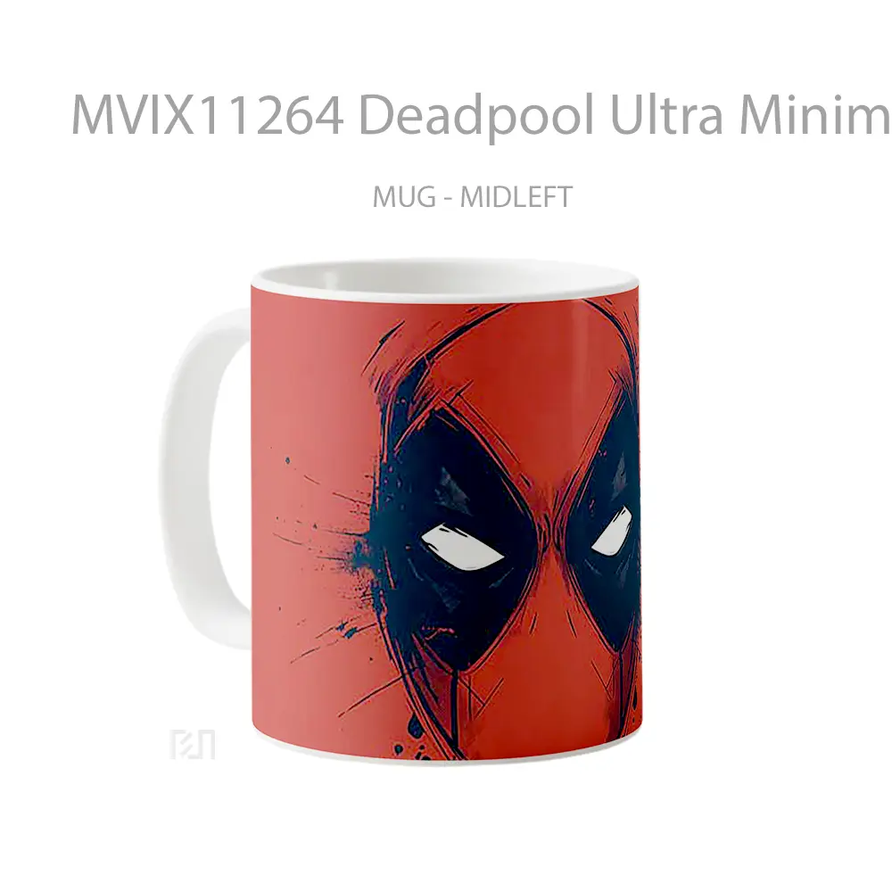 Mug Deadpool Ultra Minimalist Comics Gelas Keramik Desain Unik - All-side / Desain
