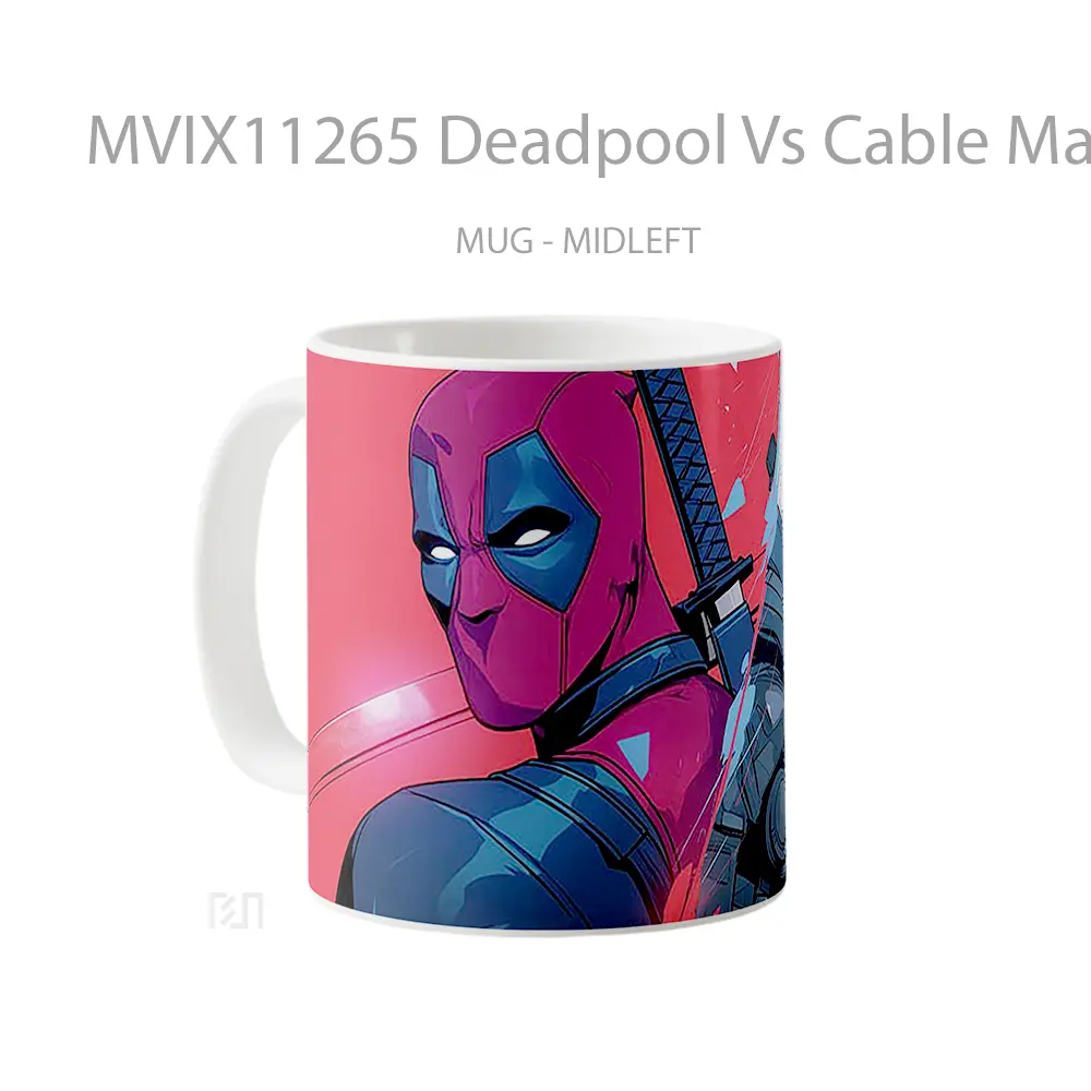 Mug Deadpool Vs Cable Marvel Merchandise Karakter Ikonik - All-side / Desain