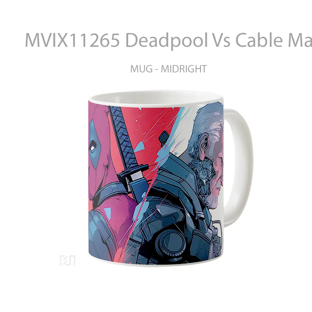 Mug Deadpool Vs Cable Marvel Merchandise Karakter Ikonik - All-side / Desain