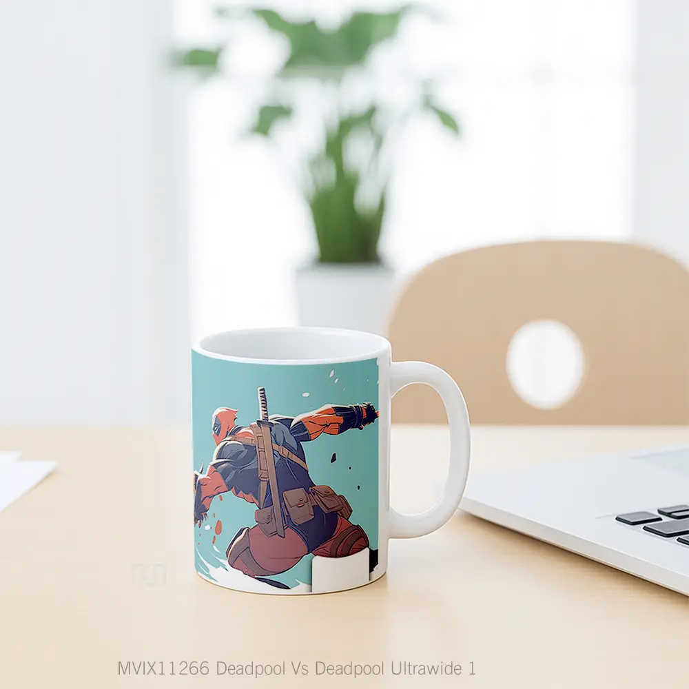 Mug Deadpool Vs Deadpool Ultrawide 1 Gelas Keramik Desain Unik - All-side / Desain