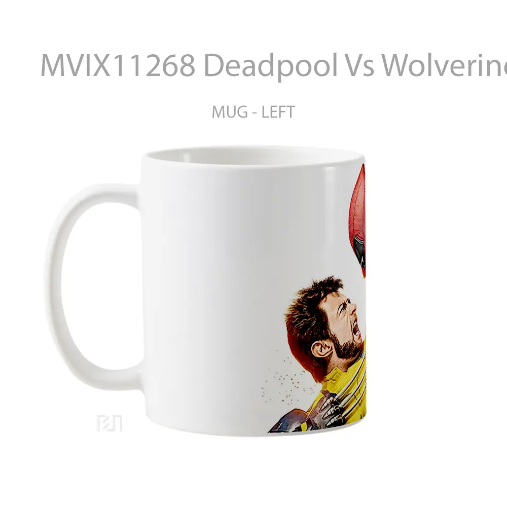 Mug Deadpool Vs Wolverine Battle Hadiah Lucu dan Menarik - All-side / Desain