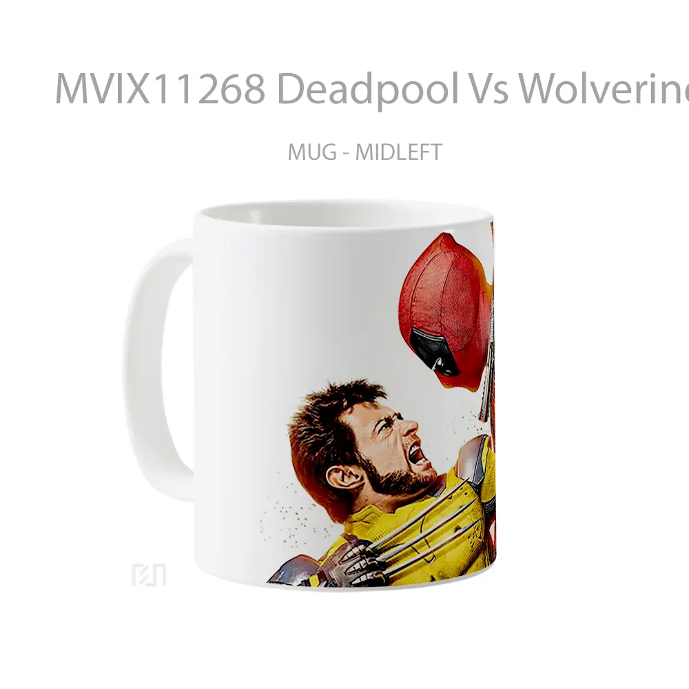 Mug Deadpool Vs Wolverine Battle Hadiah Lucu dan Menarik - All-side / Desain