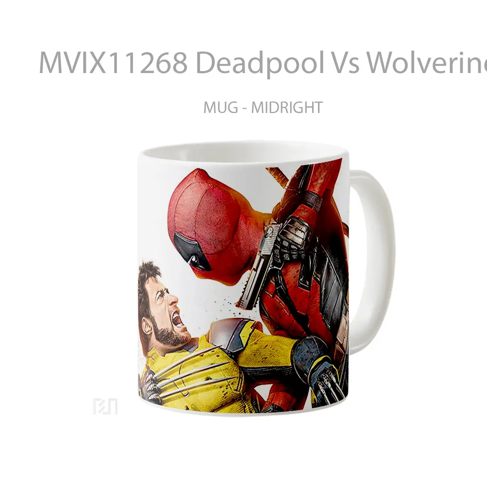 Mug Deadpool Vs Wolverine Battle Hadiah Lucu dan Menarik - All-side / Desain