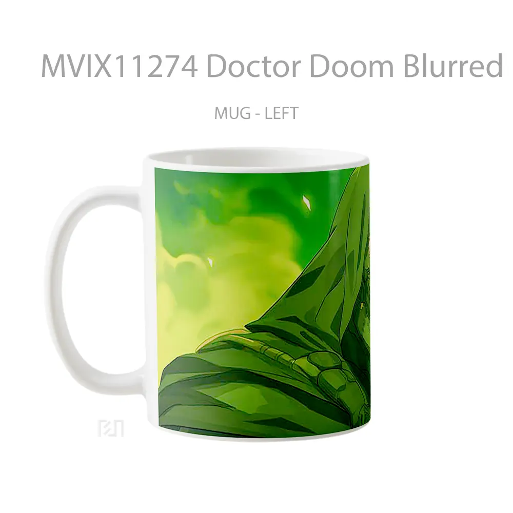 Mug Doctor Doom Blurred Background Hadiah Lucu dan Menarik - All-side / Desain