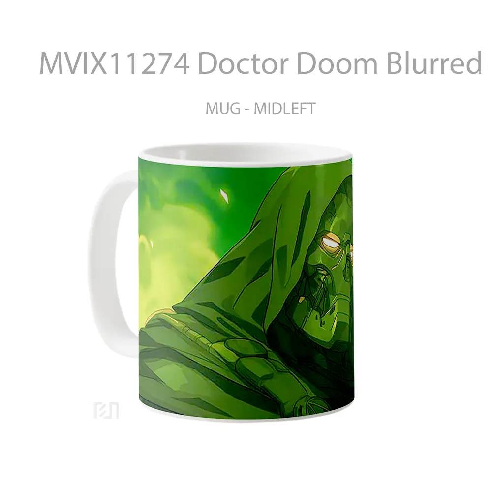 Mug Doctor Doom Blurred Background Hadiah Lucu dan Menarik - All-side / Desain