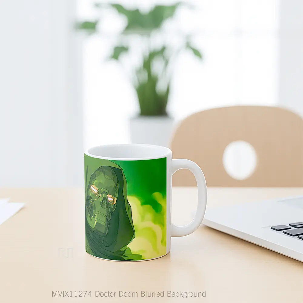 Mug Doctor Doom Blurred Background Hadiah Lucu dan Menarik - All-side / Desain
