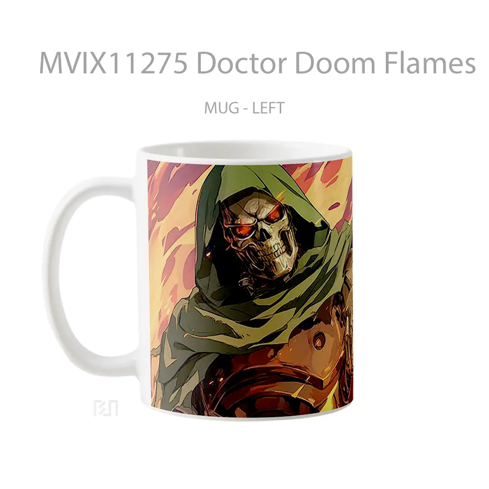 Mug Doctor Doom Flames Gelas Keramik Desain Unik - All-side / Desain