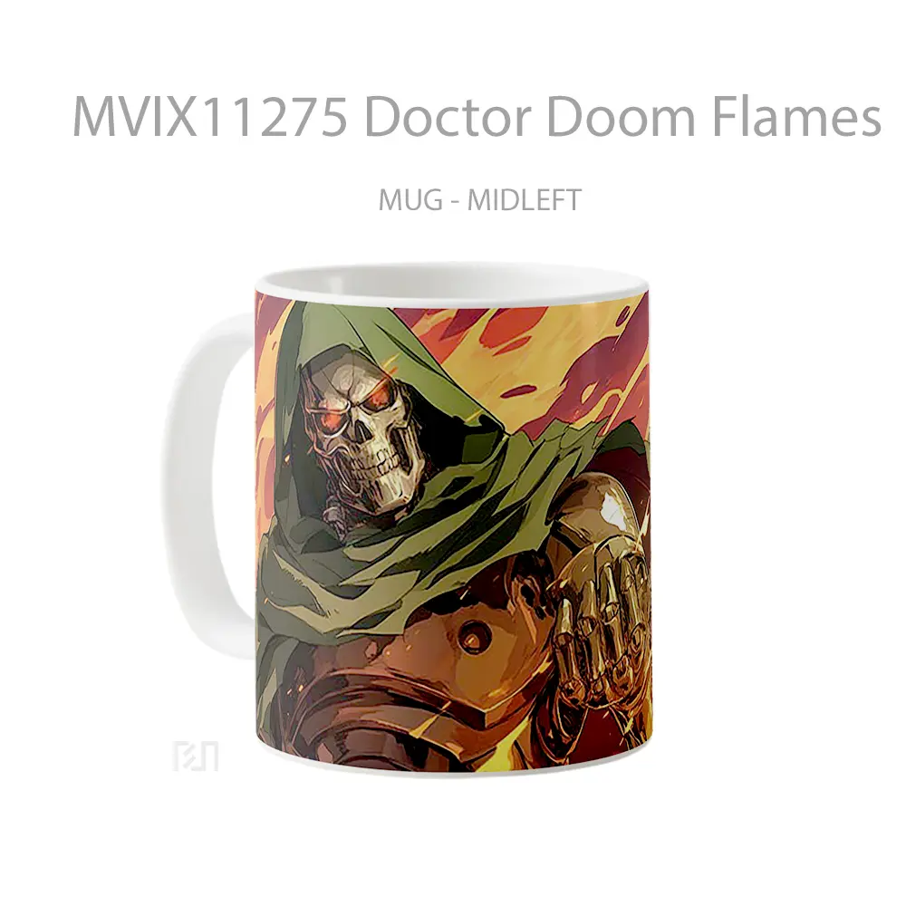 Mug Doctor Doom Flames Gelas Keramik Desain Unik - All-side / Desain