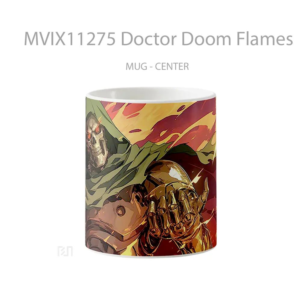 Mug Doctor Doom Flames Gelas Keramik Desain Unik