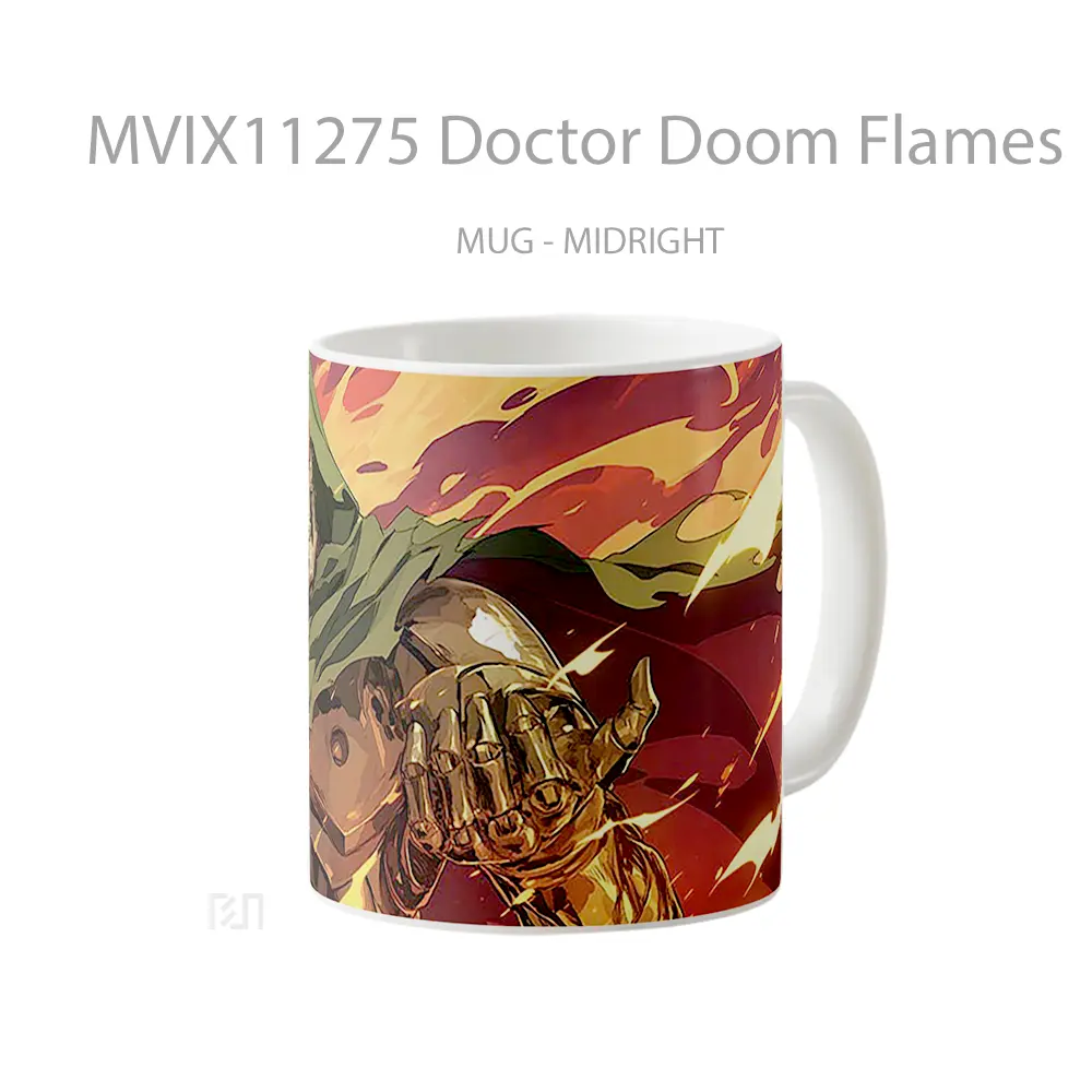 Mug Doctor Doom Flames Gelas Keramik Desain Unik - All-side / Desain