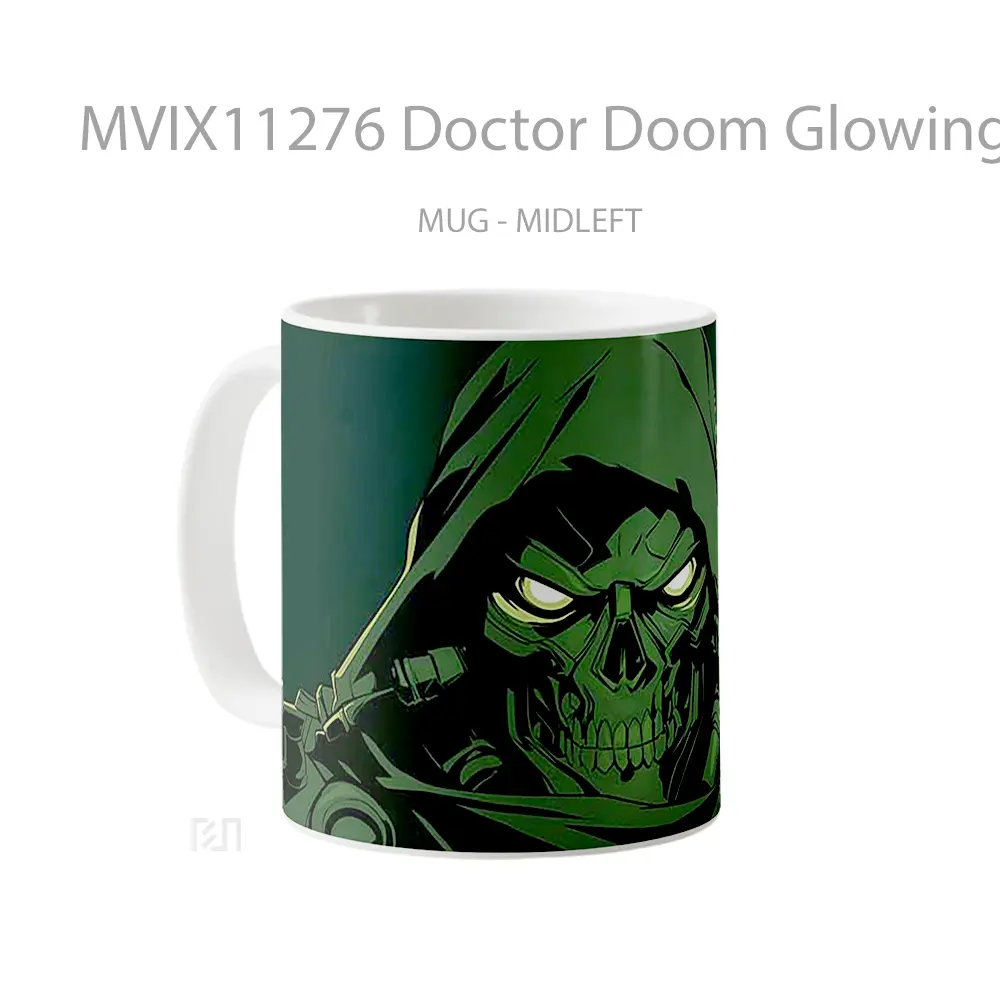 Mug Doctor Doom Glowing Eyes Menace Gelas Keramik Desain Unik - All-side / Desain