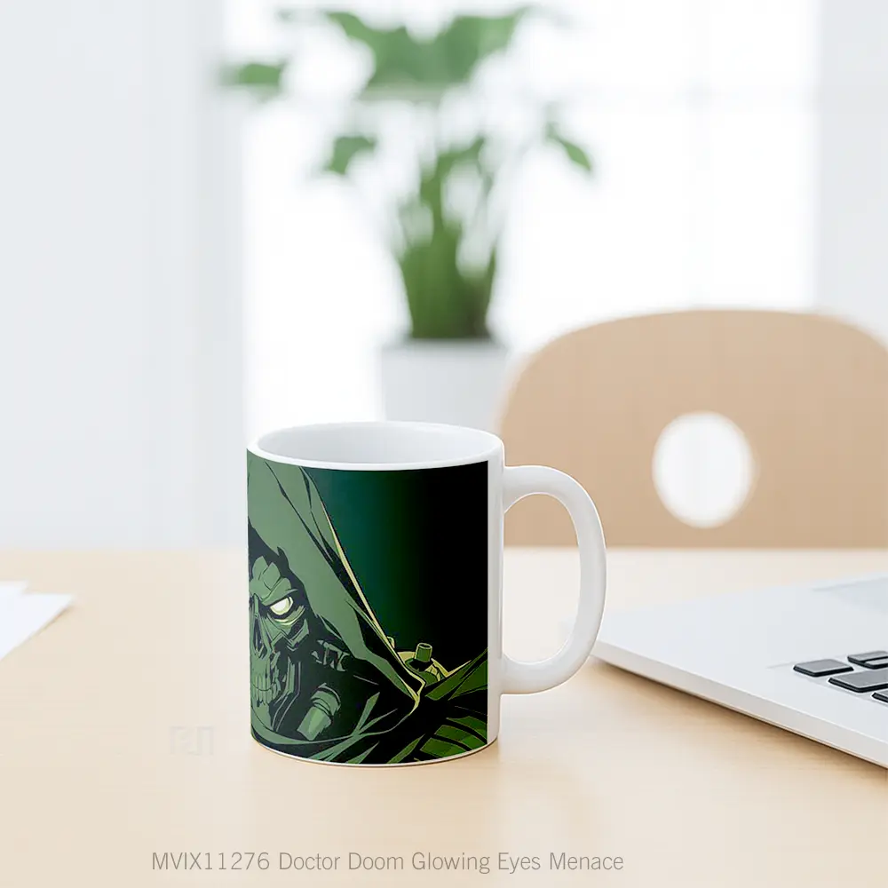 Mug Doctor Doom Glowing Eyes Menace Gelas Keramik Desain Unik - All-side / Desain