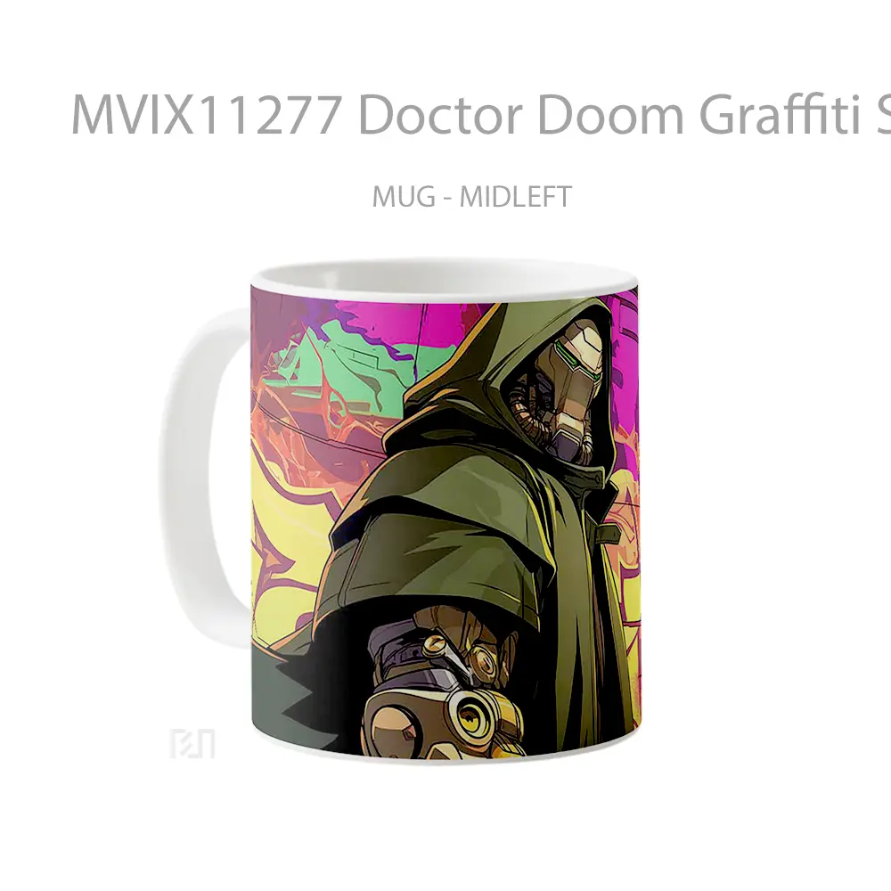 Mug Doctor Doom Graffiti Street Style Hadiah Lucu dan Menarik - All-side / Desain