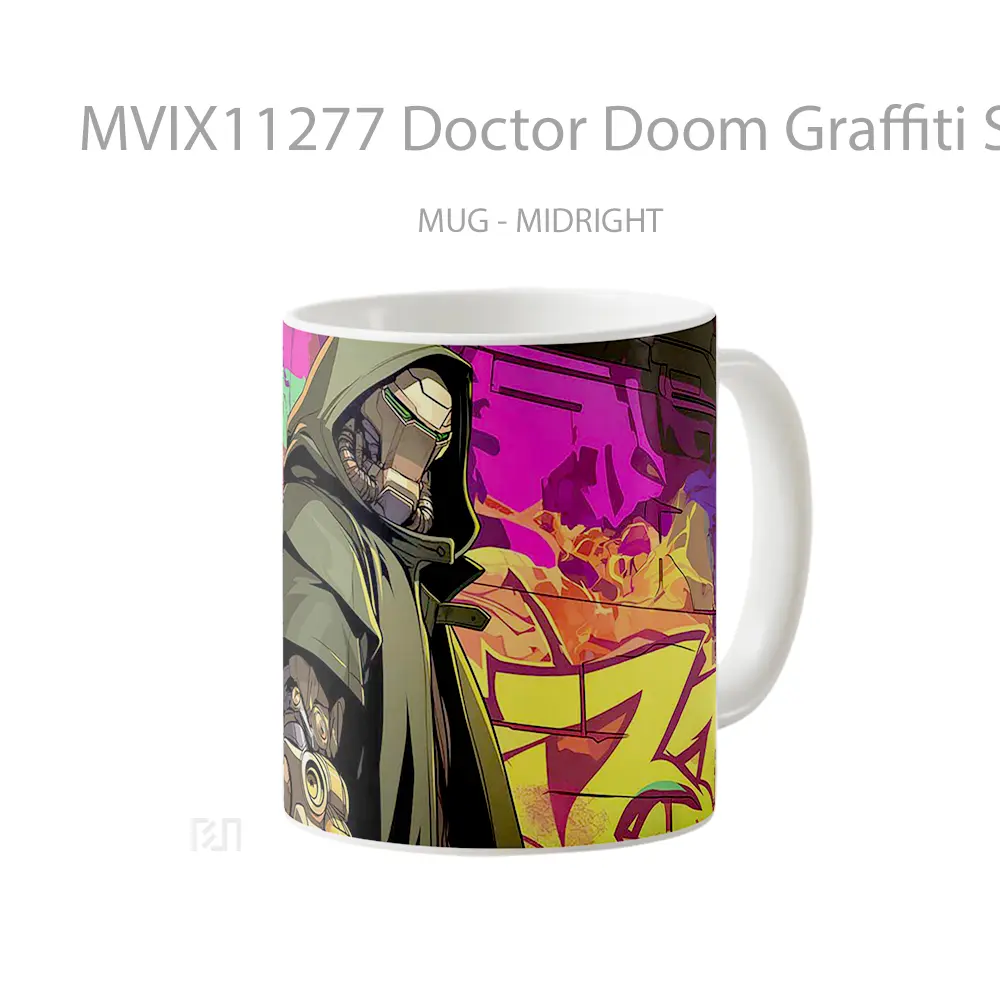 Mug Doctor Doom Graffiti Street Style Hadiah Lucu dan Menarik - All-side / Desain