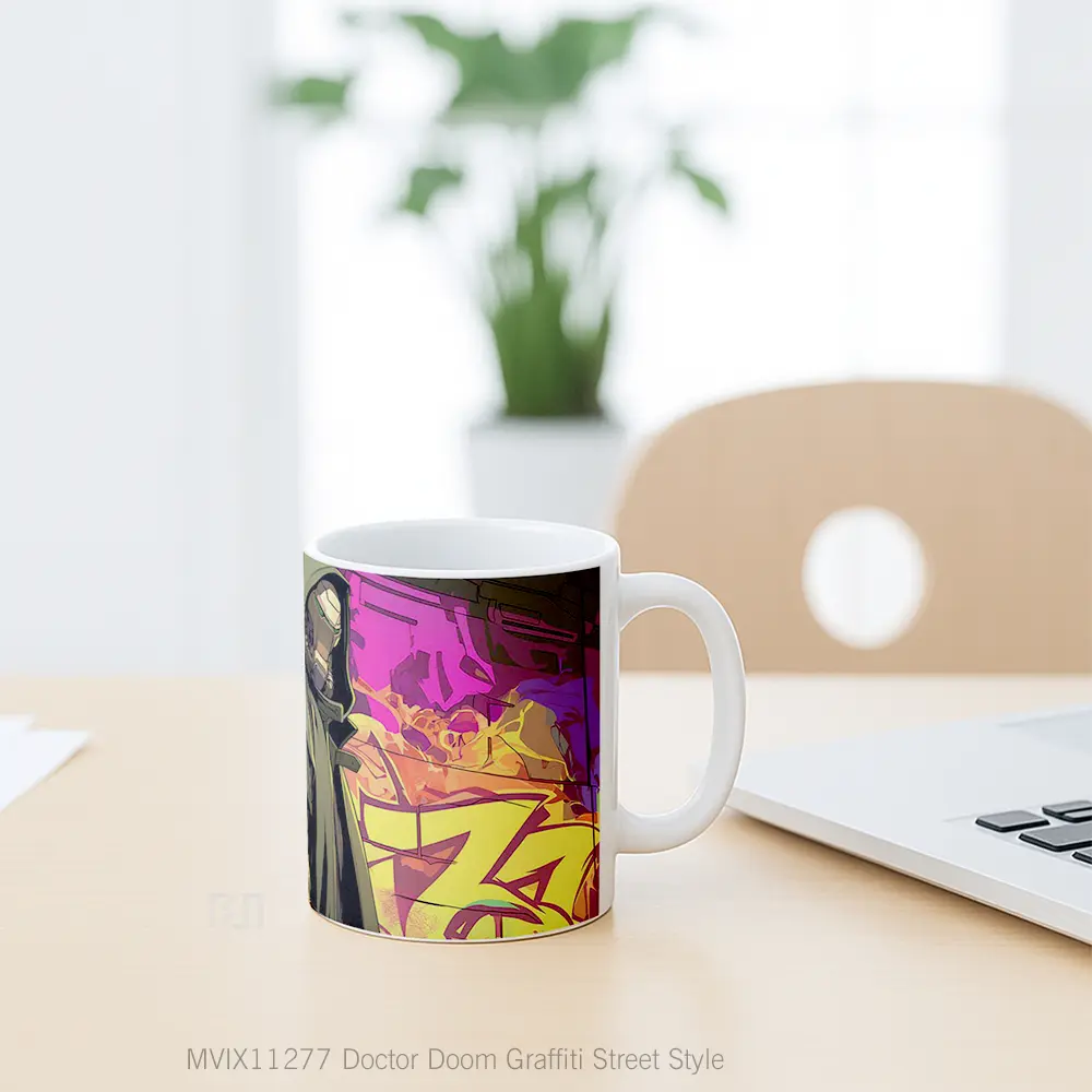 Mug Doctor Doom Graffiti Street Style Hadiah Lucu dan Menarik - All-side / Desain